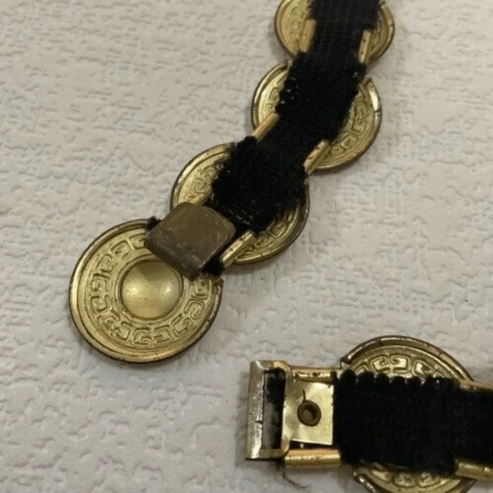 VTG Gold Metal/Tin Medallions Belt Greek Style Not stretchy Costume‎ Craft 42